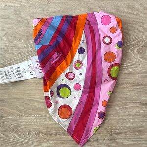Pucci Kids Multicolor Patterned Bandana Scarf - Pink/Orange
